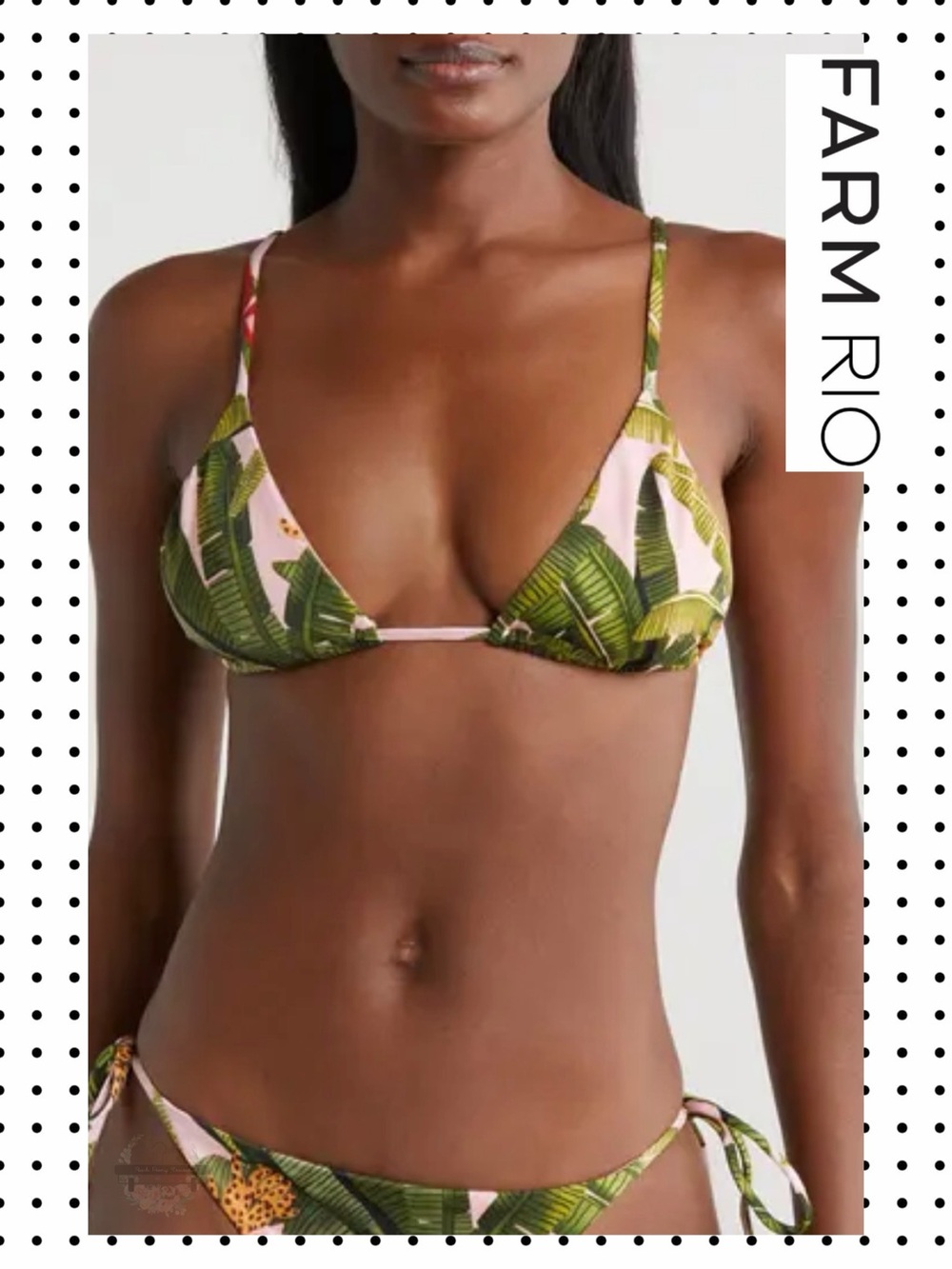 📸 NWT FARM Rio - Banana Leaves Bikini Tie Top S